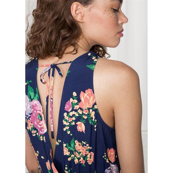 & OTHER STORIES Floral Open Back Culotte Jumpsuit Sz 4 - Picture 2 of 8